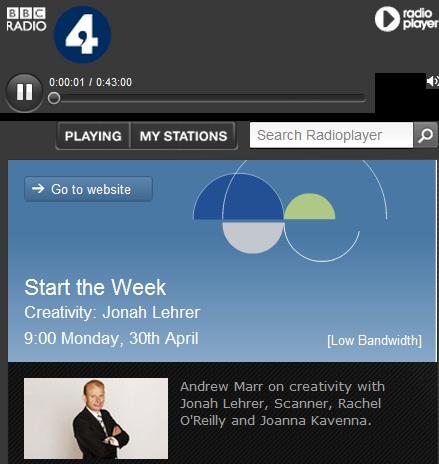 BBCRadio4 Start the Week - Creativity