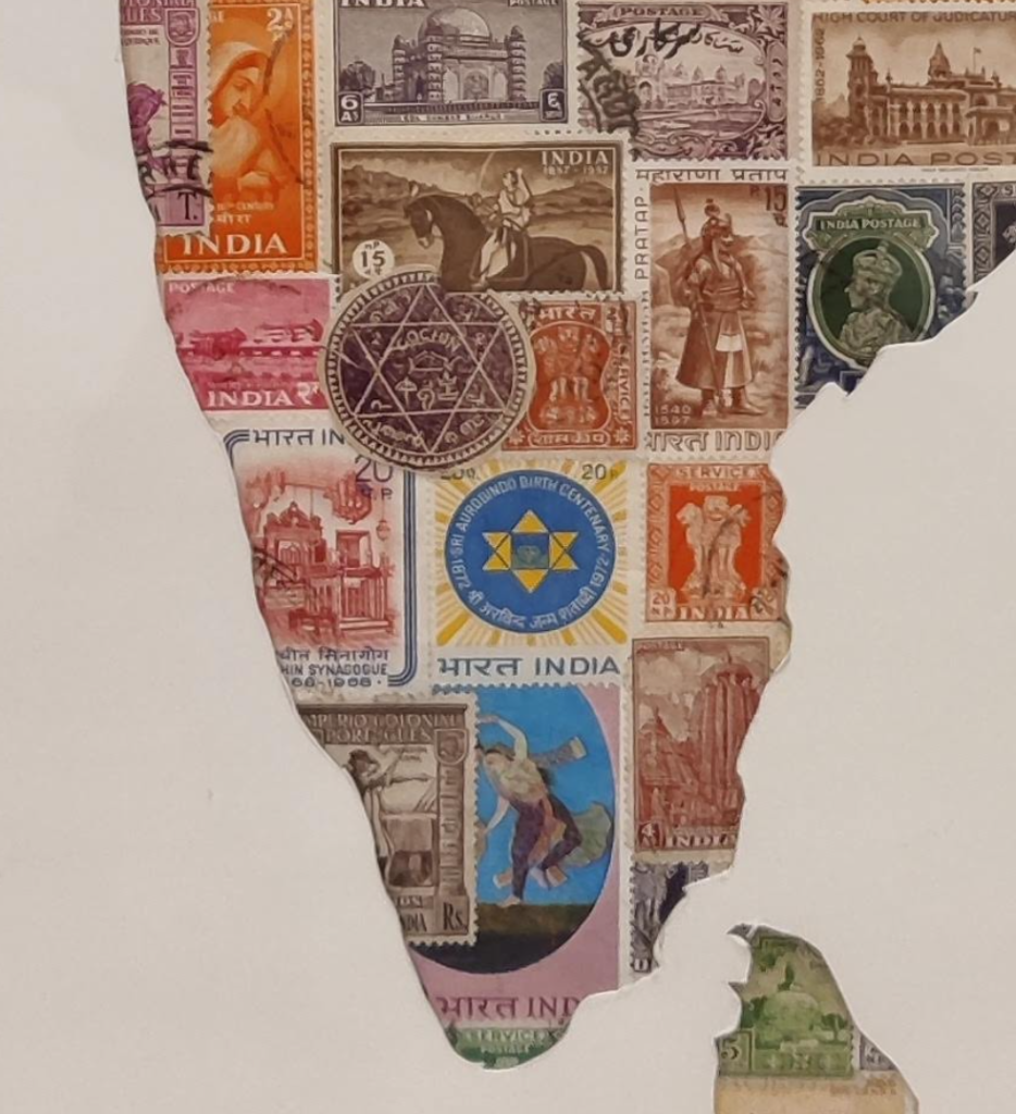 Map of India created using postage stamps